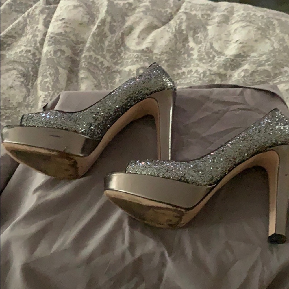 A Sparkly Pair Of Miu Miu Peep Toe Platform Pumps - image 4